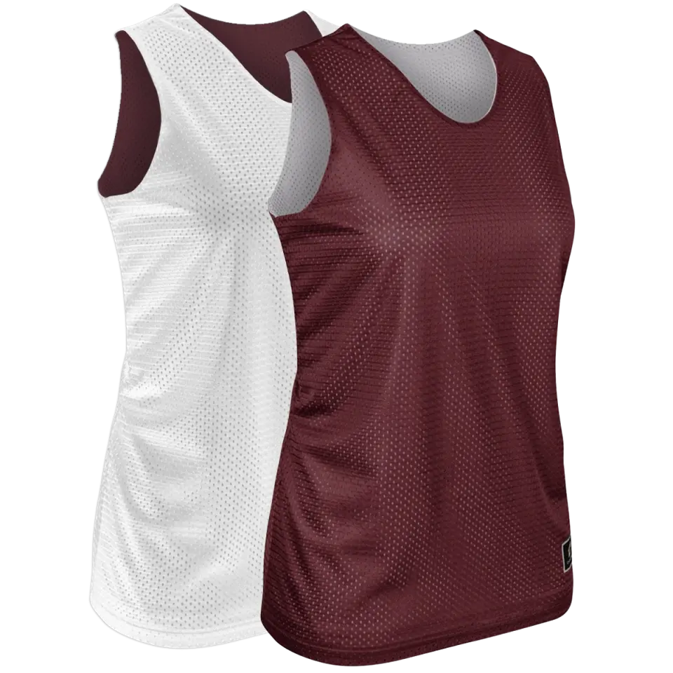 Maroon & White | Women's Cut Basketball Pinnie