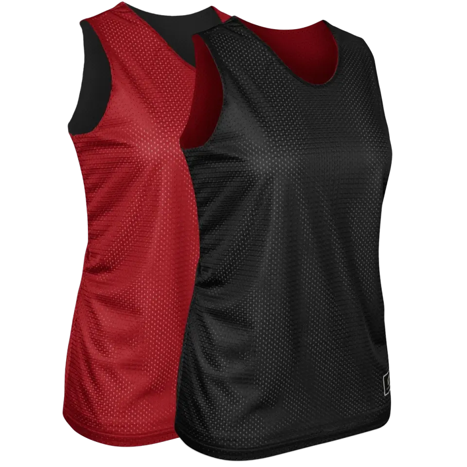 Black & Scarlet | Women's Cut Basketball Pinnie