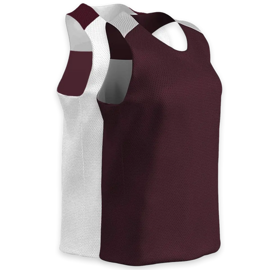 Maroon & White | Women's Cut Lacrosse Pinnie